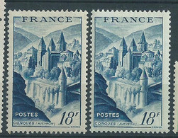 [48] Variété : N° 805 Conques Bleu-vert Au Lieu De Bleu + Normal ** - Neufs