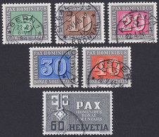 SUISSE, 1945,  Série De La Paix (Yvert 405 Au 409 Et 411) - Oblitérés