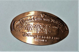 Pressed Coins Souvenir Medallion Médaillon Medaille Disney Resort Gateway StatioN - Elongated Coins