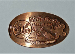 Pressed Coin Souvenir Medallion Médaillon Medaille 26th Anniversary Mickey Tokyo - Monedas Elongadas (elongated Coins)