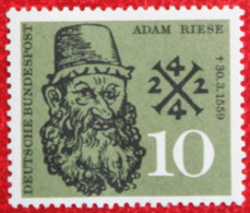 Adam Riese Mi 308 Y&T 179 1959 Neuf Sans Charniere / POSTFRIS / MNH / ** Germany BRD Allemange - Ungebraucht