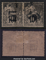 *RARETE* Annam Tonkin Double Surcharge Diagonale Tenant à Normal Neuf * (Dallay N° 3,  Cote +++€) - Unused Stamps