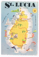 AM-19   SAINT LUCIA : Map-card Of The Island - Santa Lucia