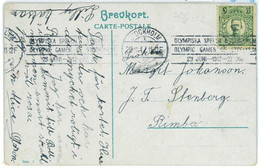 BK1884 - SWEDEN  - POSTAL HISTORY -  Olympic Games POSTMARK On POSTCARD 1912 - Summer 1912: Stockholm