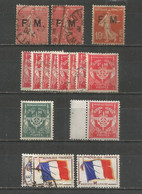 France - Timbre De Franchise Militaire - Lot De 16 Timbres */o - Military Postage Stamps