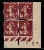 FRANCE N°189* TYPE SEMEUSE COIN DATE DU 31/12/29 - ....-1929