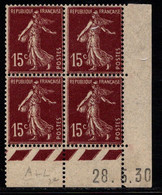 FRANCE N°189* TYPE SEMEUSE COIN DATE DU 28/5/30 - ....-1929