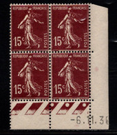 FRANCE N°189* TYPE SEMEUSE COIN DATE DU 6/11/36 - ....-1929