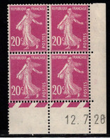 FRANCE N°190** TYPE SEMEUSE COIN DATE DU 12/7/26 - ....-1929