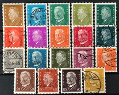 DEUTSCHES REICH 1928/32 - Canceled - Mi 410-422, 435-437, 454, 465, 466 - Hindenburg, Ebert - Complete Set! - Usati