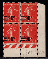 FRANCE N°227* TYPE SEMEUSE COIN DATE DU 31/10/25 - ....-1929