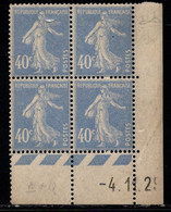 FRANCE N°237* TYPE SEMEUSE COIN DATE DU 4/11/29 - ....-1929