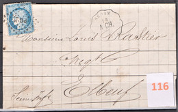 Lettre Ambulant Du 18  Mai 1872, Ligne : Paris à Givet, N° PG 2°, - 1849-1876: Periodo Classico