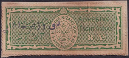 India Hyderabad State Special Adhesive Revenue Stamps 8a (**) Inde Indien - Hyderabad