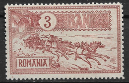 Romania 1903 3B Mail Coach Leaving Post Office. Mi 147/Sc 159. MH - Ungebraucht
