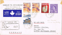 40563. Entero Postal Aerea Certificada OAKVYLLE (Ontario) 1972 To Germany. Avec Contenu Document - Altri & Non Classificati