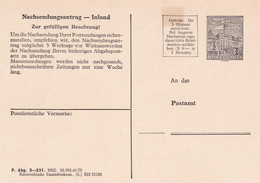 Austria Österreich GANZSACHE ENTIER NEUF -Nachsendungsantrag INLAND - Sonstige & Ohne Zuordnung