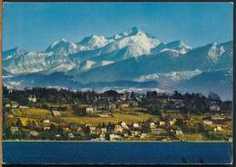 °°° 27913 - SWITZERLAND - GE - GENEVE - LE MONT BLANC ET LE COTEAU DE COLOGNY - 1976 With Stamps °°° - Cologny