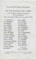 GC . FLORENVILLE ..-- Décès Entre La TOUSSAINT 1957 Et La TOUSSAINT 1958 . - Florenville