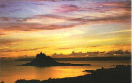 SUNSET, ST MICHAELS MOUNT, CORNWALL, ENGLAND. UNUSED POSTCARD Ae4 - St Michael's Mount