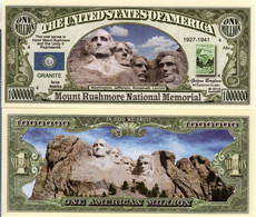 USA 1 Million US Dollar Novelty Banknote 'Mount Rushmore' - US Historical Sites Series - NEW - UNCIRCULATED & CRISP - Sonstige – Amerika