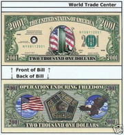 USA 2001 US Dollar Novelty Banknote 'Twin Towers' - US Commemorative Series - NEW - UNCIRCULATED & CRISP - Autres - Amérique