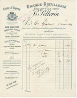 Absinthe / Facture Absinthe G. SELLERIN à Villeneuve-sur-Yonne (89) / Avec Enveloppe - Rechnungen