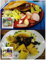 Brazil 2012 Complete Set With 2 Maximum Card Diplomatic Relations With Mexico Traditional Food Based On Corn And Cassava - Alimentation