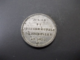 Penning - Jubile Et Fete Communale De Bruxelles An 1820 - Monedas Elongadas (elongated Coins)