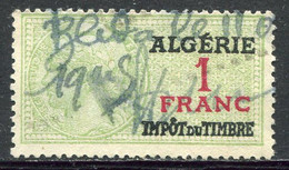 ALGERIE TIMBRE FISCAL OBLITERE  " ALGERIE  1 FRANC IMPOT DU TIMBRE " - Used Stamps