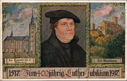 ! 1917 Alte Ansichtskarte Schloßkirche Wittenberg, Wartburg, Jubiläum 400 Jahre Martin Luther - Sonstige & Ohne Zuordnung