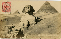 26 Fevrier 1917 Carte Photo Sphinx Pyramide Egypte Le Caire Vers Tunis , Cachet Ministère De La Guerre,Egypt Postage - El Cairo