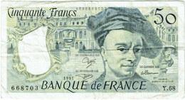 France. Billet 50 Francs, Quentin De La Tour. 1991. - 50 F 1976-1992 ''quentin De La Tour''