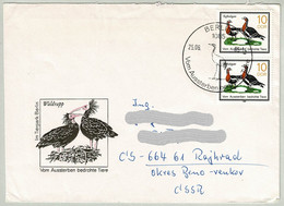 DDR 1985, Brief Berlin - Rajhrad (CSSR), Rothalsgans / Branta Ruficollis, Bedrohte Tiere - Ganzen