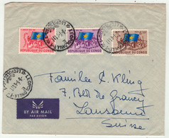 République Du Congo // Lettre Pour La Suisse (Lausanne) 9/1/1961 - Cartas & Documentos