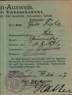 ! 1927 Personenausweis Personalausweis, Karlsruhe, Rheinlandbesetzung, Passport, PASSEPORT - Briefe U. Dokumente