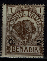 ITALIEN SOMALIA 1906 BENADIR ELEPHANT MI No 10 MLH VF!! - Somalië