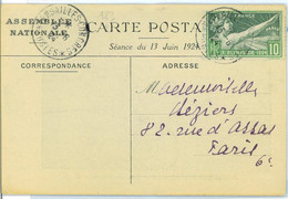 BK1931 - FRANCE - POSTAL HISTORY - 13.06.1924 Olympic Games 10 Francs On CARD - Summer 1924: Paris