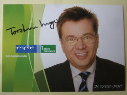 Autogrammkarte: "Dr. Thorsten Unger"- MDR-Radio 1, Thüringen, Handsigniert - Autografi