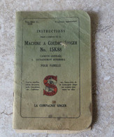 Mode D' Emploi MACHINE A COUDRE SINGER Instructions D' Utilisation Machine 15k88 Point De Broderie Modèle - Materiale E Accessori