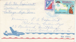 DOMINIQUE AFFRANCHISSEMENT COMPOSE SUR LETTRE POUR LA FRANCE 1977 - Dominica (1978-...)