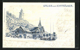 Lithographie Kyffhäuser, Denkmal Und Hotel-Restaurant - Kyffhäuser