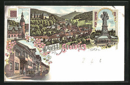 Lithographie Stolberg I. H., Aussichtsturm Josephshöhe Mit Ortsansicht - Stolberg (Harz)