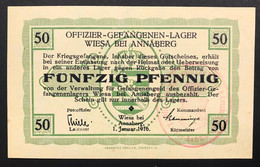 Germania 50 Pfennig 1916 Fds WWI LAGER POW CAMP Wiesa BEI Annaberg Dresden LOTTO 2916 - Andere & Zonder Classificatie