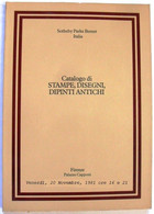 SOTHEBY PARKE BERNET - CATALOGO STAMPE,DISEGNI,DIPINTI ANTICHI - FIRENZE 1981 - Manuels Pour Collectionneurs