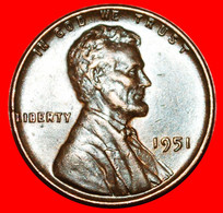 • WHEAT PENNY (1909-1958): USA ★ 1 CENT 1951! LINCOLN (1809-1865)! LOW START ★ NO RESERVE! - 1909-1958: Lincoln, Wheat Ears Reverse