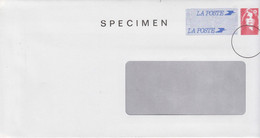 Entier Enveloppe SPECIMEN , Marianne De Briat Grande Fenêtre - Sobres Tipos Y TSC (antes De 1995)