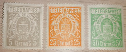 LUXEMBOURG 1883 Telegrafenmarken - Timbres Télégraphe  Mi 1-3  Yt 1-3  MNH ** Postfrisch - Telegraphenmarken