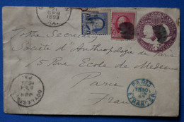 T19 ETATS UNIS BELLE LETTRE USA 1893   POUR PARIS FRANCE+ AFFRANCHISSEMENT INTERESSANT - Lettres & Documents