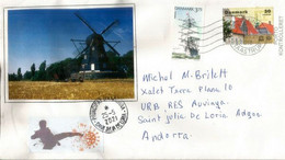 Lettre Du Danemark Adressée Andorra Pendant Le Lockdown Covid19,avec Vignette Locale Prevention Coronavirus - Lettres & Documents